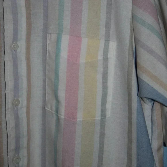 Vintage Career Club Short Sleeve Large Pastel Button Down Shirt - Picture 3 of 14